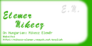 elemer mikecz business card