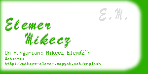 elemer mikecz business card